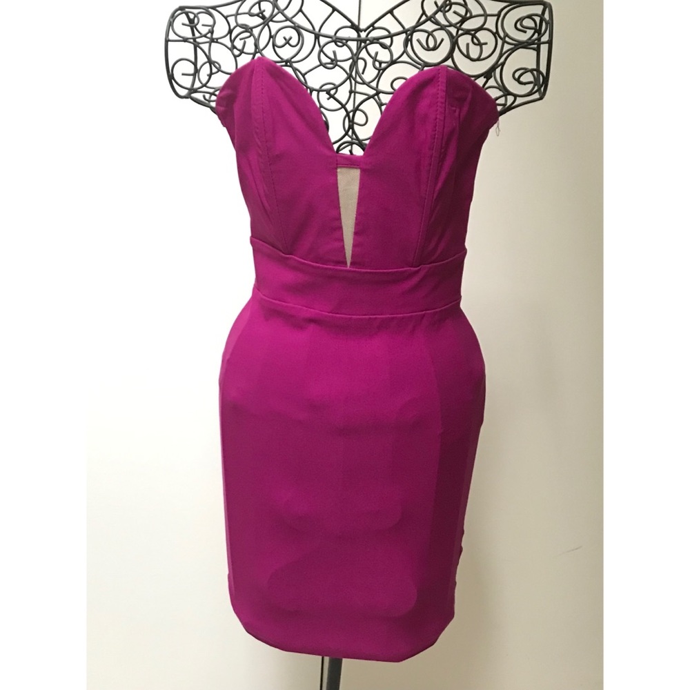 Tight hot pink sweetheart dress